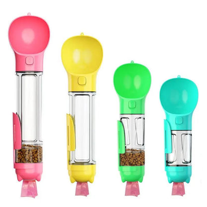 3-in-1 Portable Dog Water Bottle and Food Dispenser